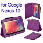 Deluxe Case til Nexus 10 - Læder (Lilla)